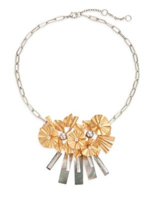 Gerard Yosca Floral Statement Necklace - TWO TONE