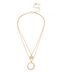 Kenneth Cole New York Pavé Circle Double-Strand Pendant Necklace - GOLD