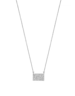 Kenneth Cole New York Pavé Plaque Necklace - CRYSTAL/SILVER