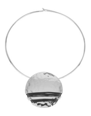 Robert Lee Morris Soho Wire Wrapped Round Pendant Necklace - HEMATITE