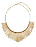 R.J. Graziano Textured Fringe Necklace - GOLD