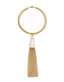 R.J. Graziano Flat Snake Chain Tassel Necklace - GOLD