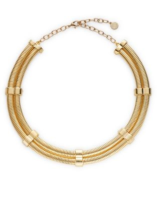 R.J. Graziano Flat Snake Chain Statement Necklace - GOLD