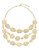 R.J. Graziano Textured Triple Strand Bib Necklace - GOLD