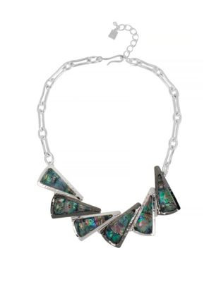 Robert Lee Morris Soho Abalone Geo Statement Necklace - GREEN