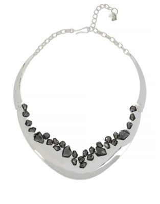 Robert Lee Morris Soho Faceted Stone Collar Necklace - BLACK
