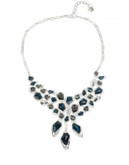 Robert Lee Morris Soho Mixed Faceted Stone Frontal Necklace - BLUE