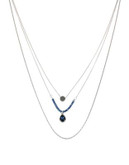 Kenneth Cole New York Layered Pave Pendant Necklace - BLUE