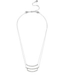 Kenneth Cole New York Pave Double-Strand U Bar Pendant Necklace - SILVER
