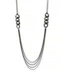Kenneth Cole New York Pave Link Multi-Row Long Necklace - SILVER
