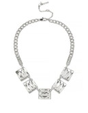 Kenneth Cole New York Baguette Square Charm Necklace - WHITE