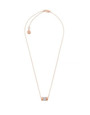 Michael Kors Park Avenue Baguette Pendant Necklace - PINK