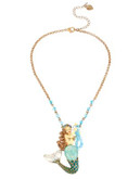 Betsey Johnson Into the Blue Mermaid Pendant Necklace - BLUE MULTI