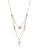 Betsey Johnson Wanderlust Pave Key Multi Row Layered Necklace - PINK