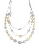 Jones New York Long Layered Textured Necklace - TWO TONE