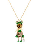 Betsey Johnson Lion Frog Pendant Necklace - GREEN