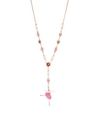 Betsey Johnson Pave Ballerina Pendant Y-Necklace - ASSORTED