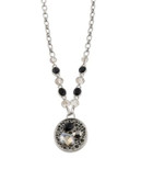 Jones New York Speckled Stone Pendant Necklace - BLACK