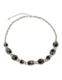 Jones New York Speckled Chain Statement Necklace - BLACK