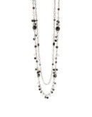 Jones New York Two-Row Speckled Scatter Necklace - BLACK