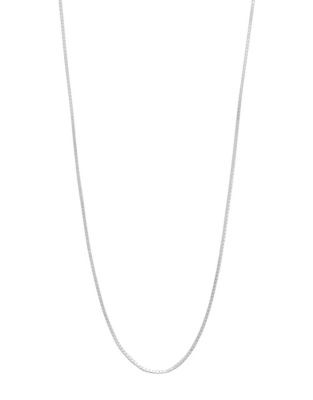 Expression 16" Sterling Silver Mini Box Chain Necklace - SILVER - 16