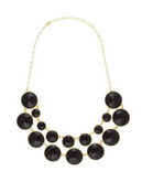Expression Faceted 2 Row Necklace - BLACK