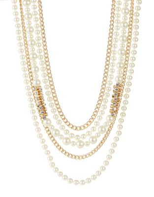 Kenneth Jay Lane Five Row Necklace - GOLD