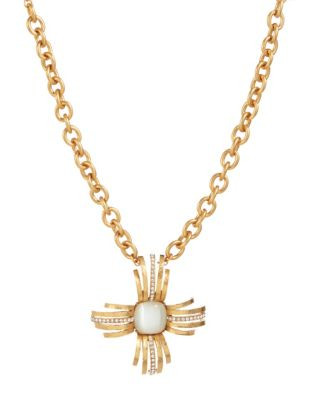 Gerard Yosca Stone Pendant Necklace - GOLD