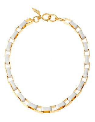 Diane Von Furstenberg Love Links Metal Necklace - WHITE