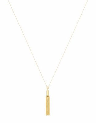Trina Turk Block Tassel Pendant Necklace - GOLD