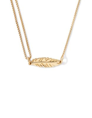 Alex And Ani Feather Pull Chain Necklace - GOLD