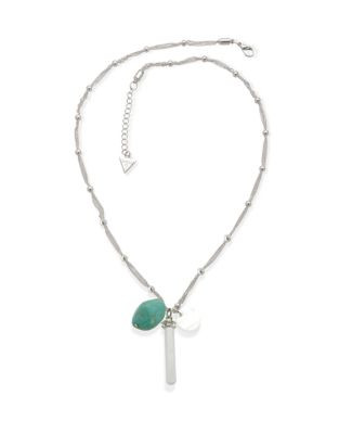 Guess Stone and Crystal Strand Necklace - TURQUOISE