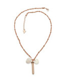 Guess Stone and Crystal Strand Necklace - ROSE GOLD