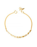 Diane Von Furstenberg Belle de Jour White and Gold Twig Frontal Necklace - GOLD