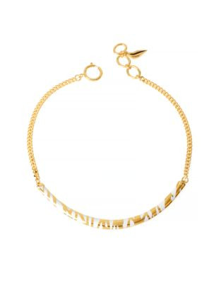 Diane Von Furstenberg Belle de Jour White and Gold Twig Frontal Necklace - GOLD
