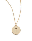 Kate Spade New York Idiom Pendant Necklace - T