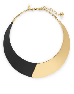 Kate Spade New York Dive In Plate Statement Necklace - BLACK