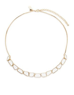 Kate Spade New York Mixed Enamel Stone Necklace - WHITE
