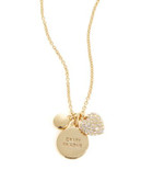 Kate Spade New York Boxed Pave Heart Charm Necklace - GOLD