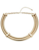 Expression Two-Row Snake Torque Necklace - GOLD