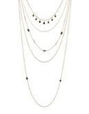 Expression Goldtone Layered Chain Necklace - BLACK