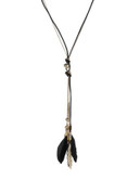 Expression Mixed Media Feather Necklace - BLACK
