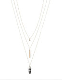 Expression Three-Row Mixed Pendant Necklace - BLACK