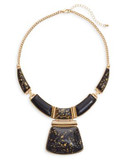 Expression Golden Flecks Collar Necklace - BLACK