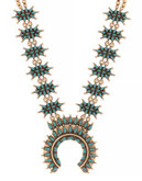 Lucky Brand Turquoise Squash Blossom Mix Necklace - GOLD
