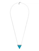 Michael Kors Rose Goldtone Triangle Long Pendant Necklace - TURQUOISE