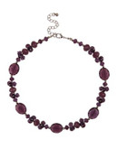 Jacques Vert Faceted Crystal and Beaded Necklace - PURPLE