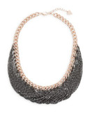 Guess Chain Bib Necklace - ROSE GOLD