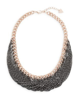 Guess Chain Bib Necklace - ROSE GOLD