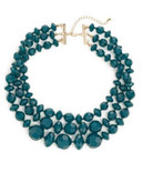 Expression Three Row Faceted Necklace - BLUE